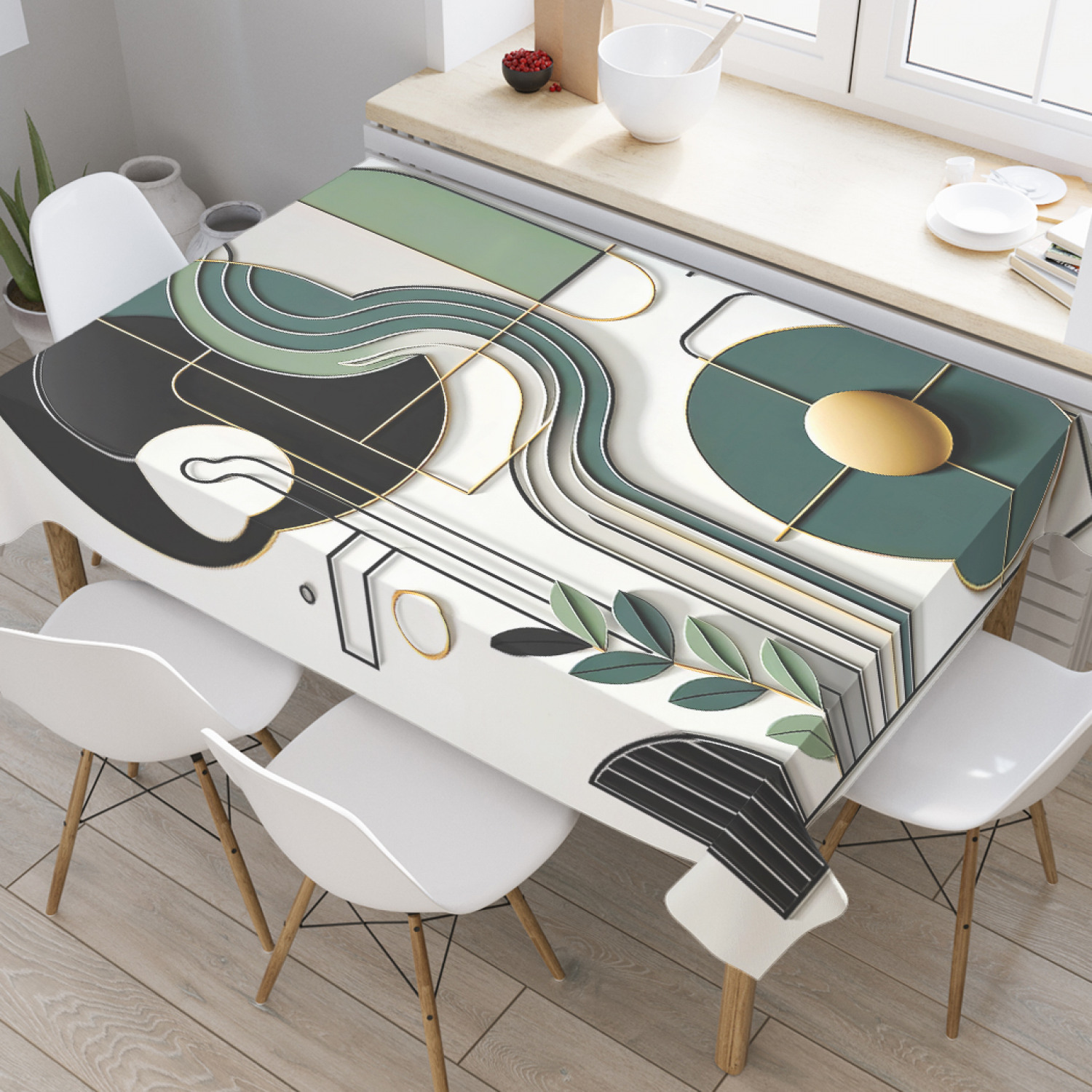 

Скатерть JoyArty Линии в минимализме 180х145, tcox_sd3043_180x145, Зеленый