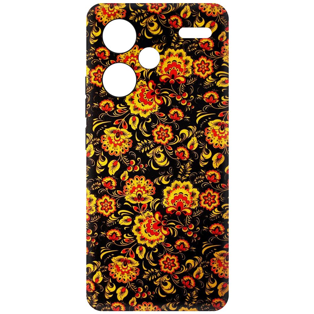 

Чехол-накладка Krutoff Soft Case Хохлома для Xiaomi Redmi Note 13 Pro+ 5G черный