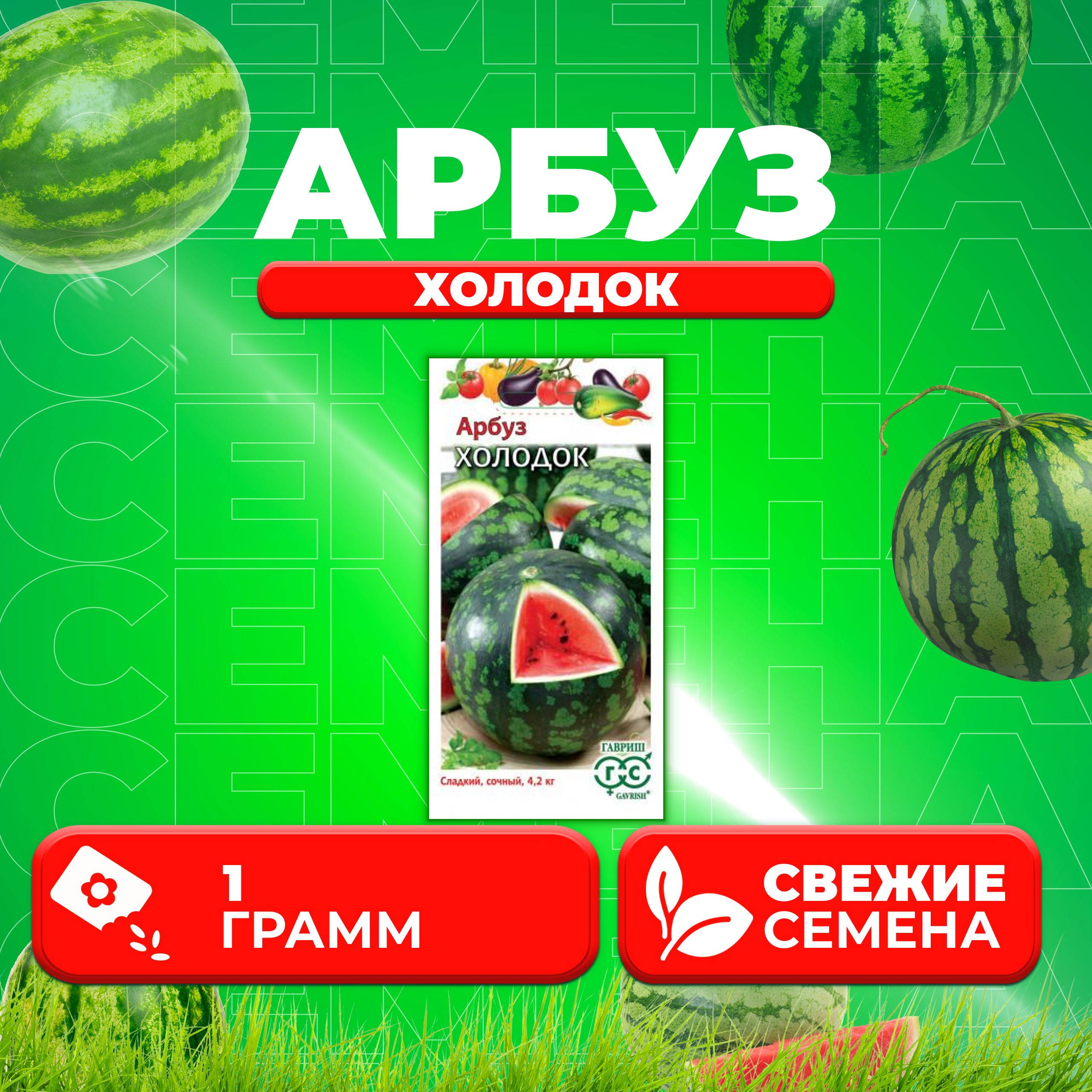 

Семена Арбуз Холодок, 1,0г, Гавриш, Овощная коллекция 1 уп