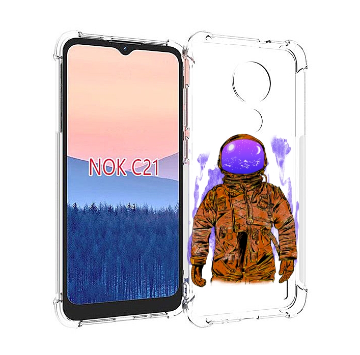 

Чехол MyPads нарисованный мужчина в скафандре для Nokia C21, Прозрачный, Tocco