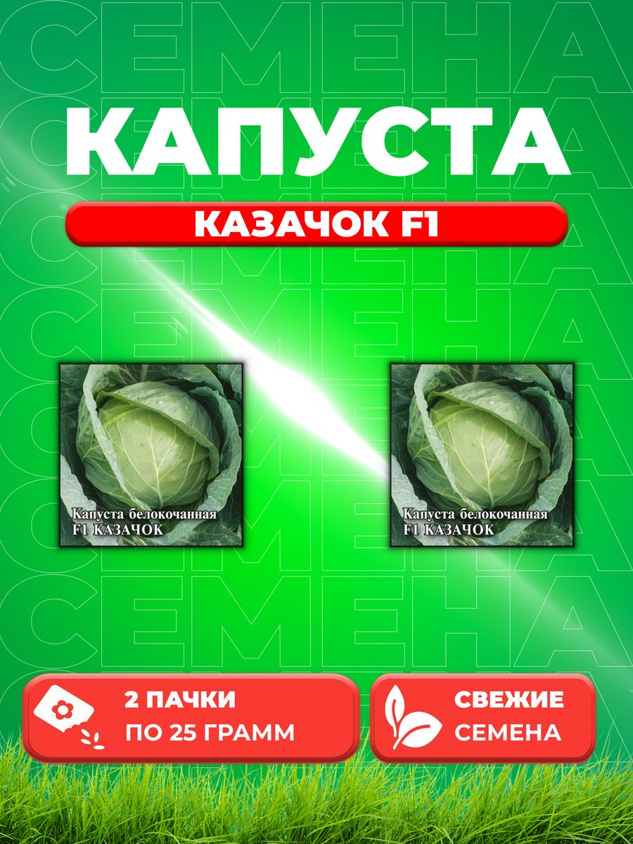

Семена капуста белокочанная Казачок F1 Гавриш 10005394-2 2 уп.