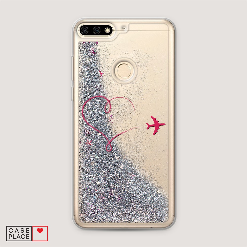 

Чехол Awog на Honor 7C/7A Pro/Y6 Prime 2018 "Сердце и самолет", Разноцветный, 64591-1