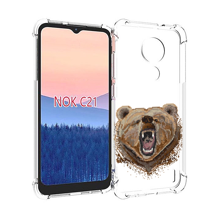 

Чехол MyPads пиксельный медведь для Nokia C21, Прозрачный, Tocco