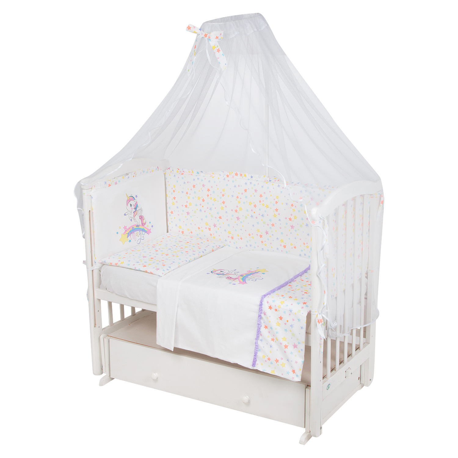 

Комплект в кроватку Leader Kids Единорог, белый