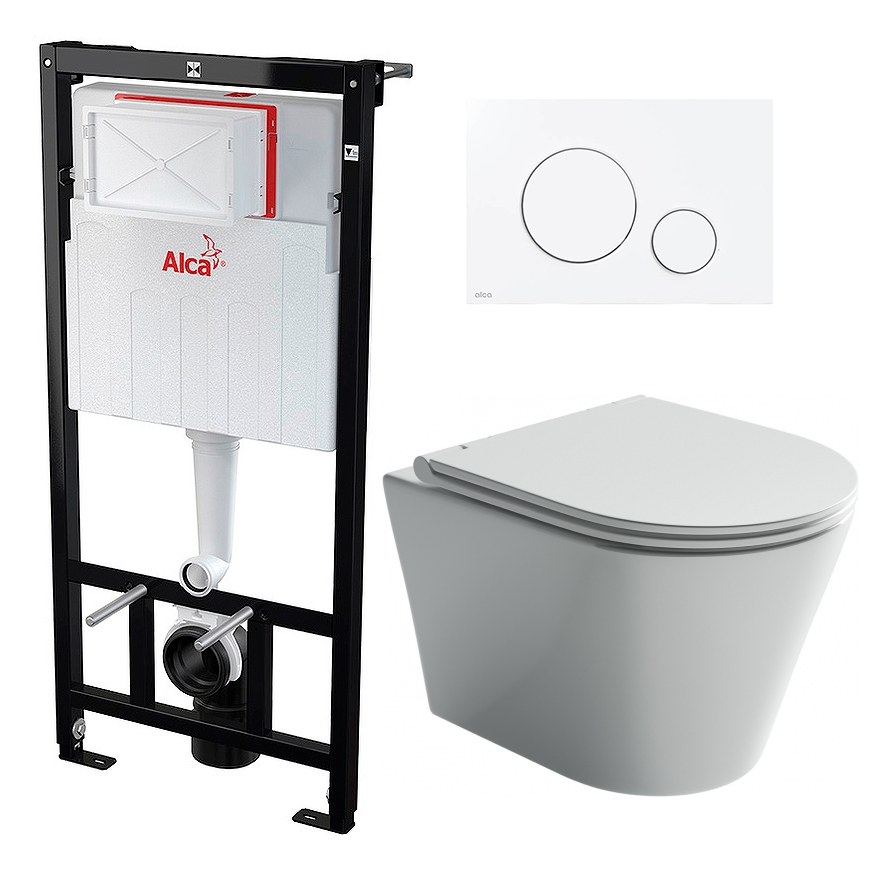 

Комплект инсталляция AlcaPlast + Унитаз Ceramica Nova Forma + кнопка белая