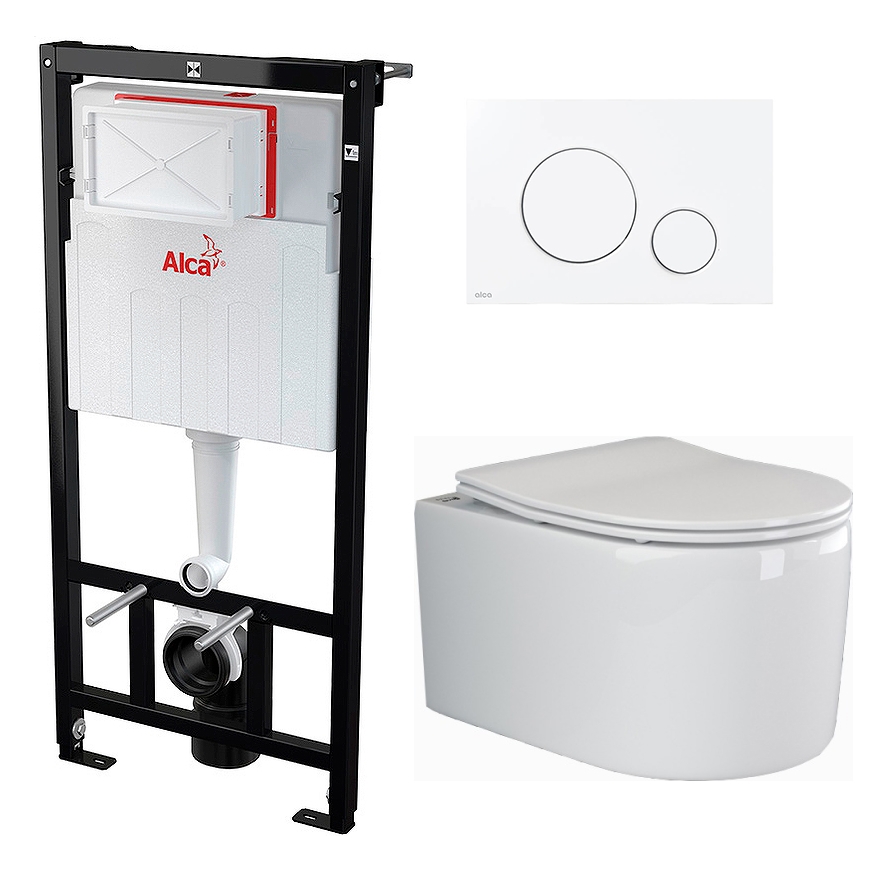 

Комплект инсталляция AlcaPlast + Унитаз Ceramica Nova Moments + кнопка белая