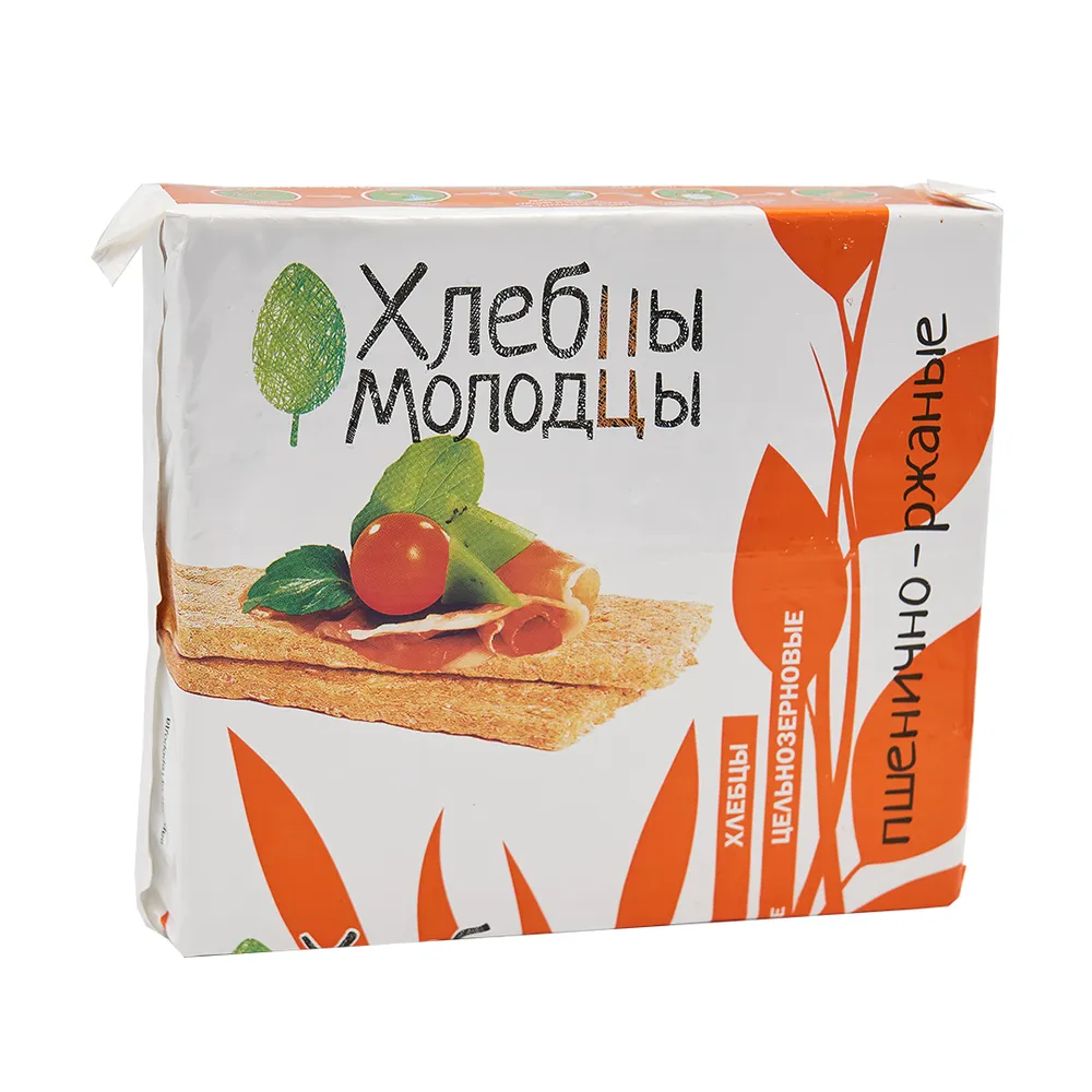 

Хлебцы-молодцы пшенично-ржаные, 100 г x 36 шт
