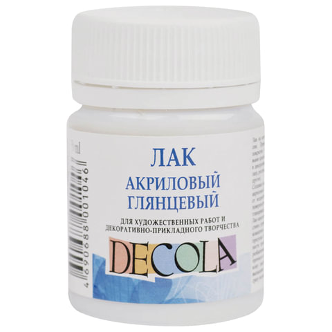

Лак акриловый глянцевый "Декола", 50 мл, в банке, 5828920, (2шт.), Прозрачный
