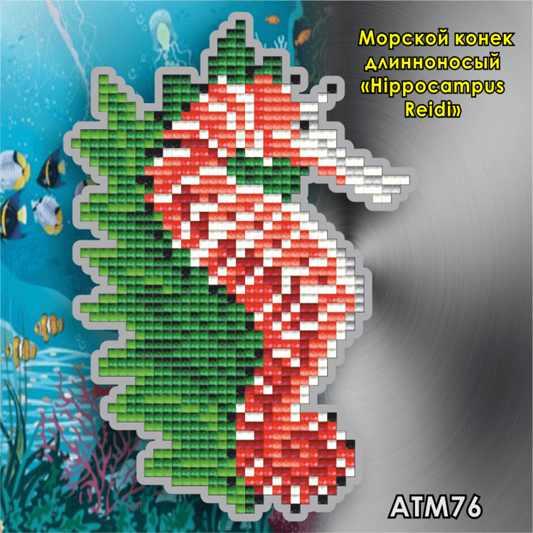 

Алмазная вышивка Арт Соло «Морской конек длинноносый (Hippocampus Reidi)» (магнит)