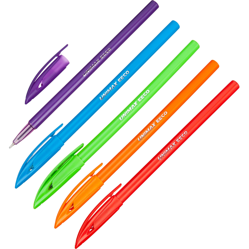 Ручка шариковая неавтоматическая Unimax EECO 0,7мм, син, масл, цвет, (15шт.)