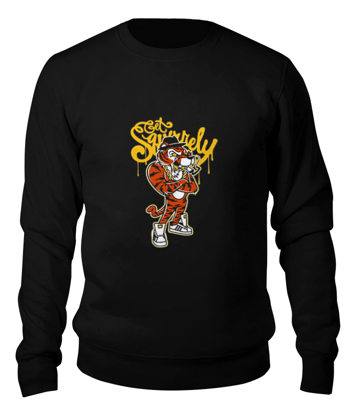 

Свитшот унисекс Printio Gangsta tiger черный L, Gangsta tiger