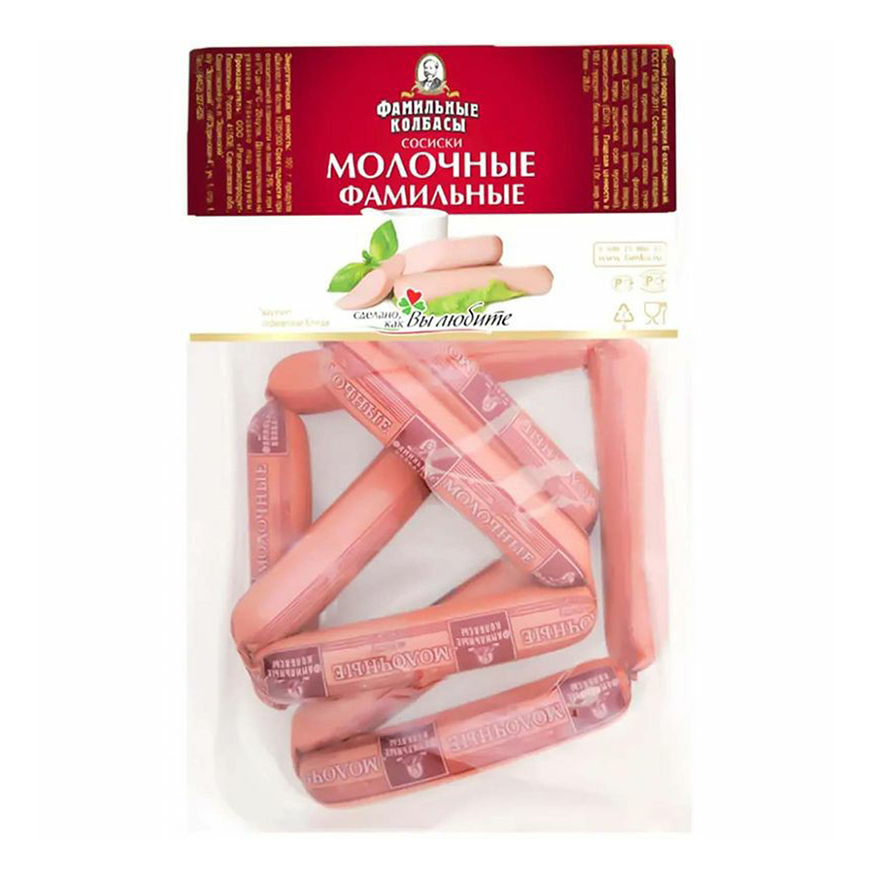 

Сосиски Фамильные Колбасы Молочные