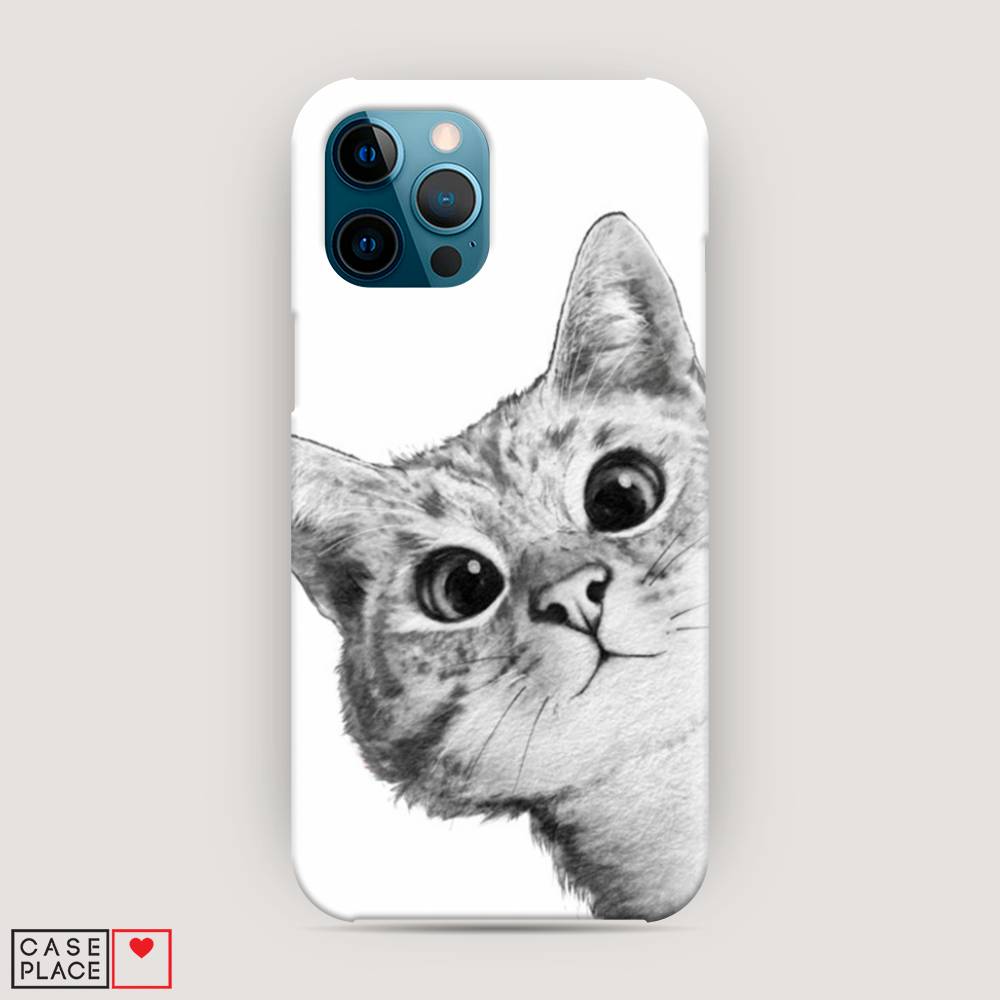 

Пластиковый чехол "Кот рисунок черно-белый" на Apple iPhone 12 Pro Max, 12720-1
