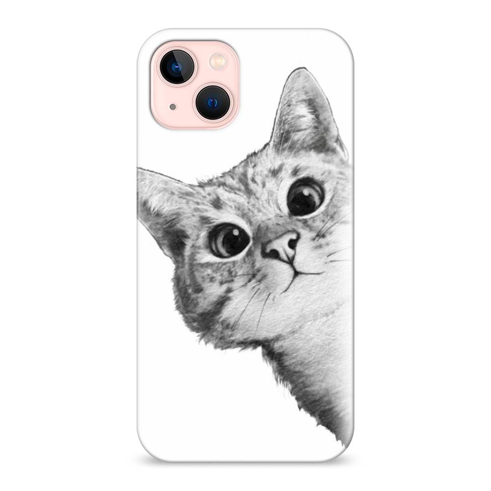 

Пластиковый чехол "Кот рисунок черно-белый" на Apple iPhone 13, 14220-1