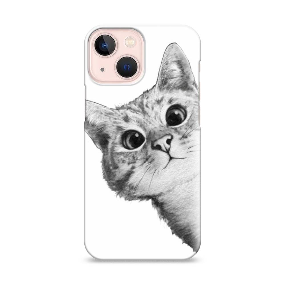 

Пластиковый чехол "Кот рисунок черно-белый" на Apple iPhone 13 mini, 14120-1