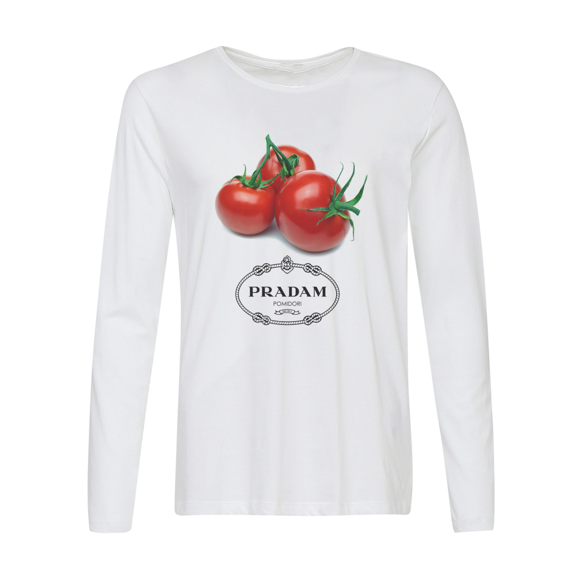 

Лонгслив CoolPodarok Pradam pomidori. Продам помидоры, Белый, 44w02515