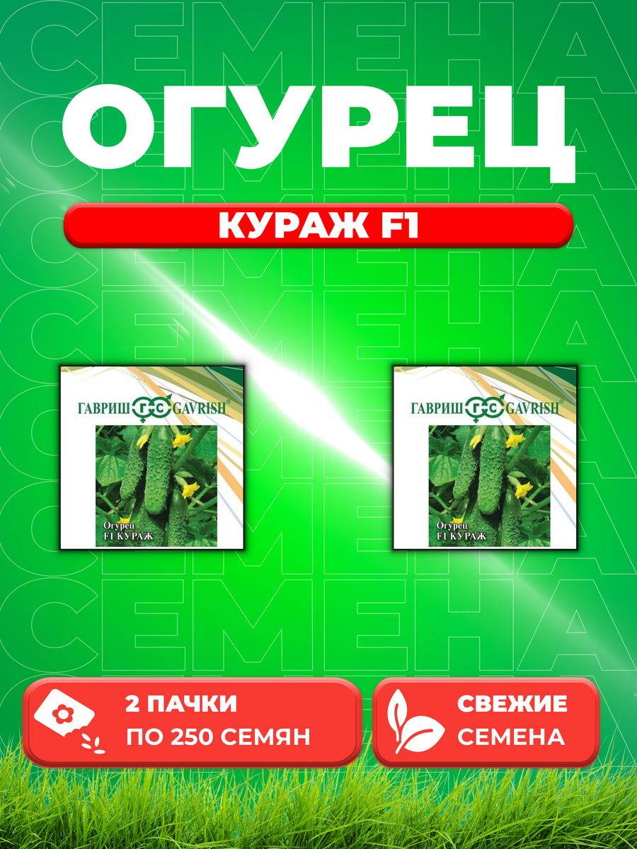 

Семена огурец Кураж F1 Гавриш 10005428-2 2 уп.