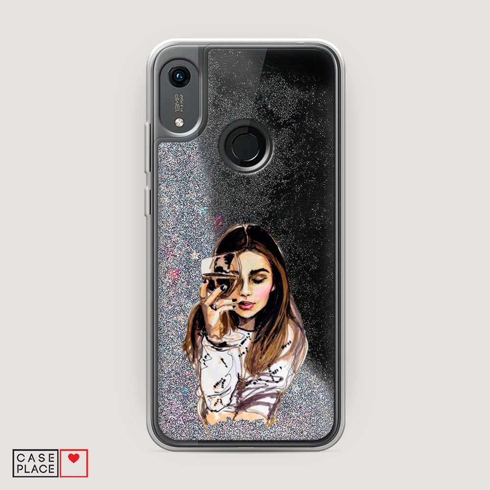 

Чехол Awog на Honor 8a/Y6 2019/Huawei Y6s "Девушка с бокалом", Разноцветный, 68791-1