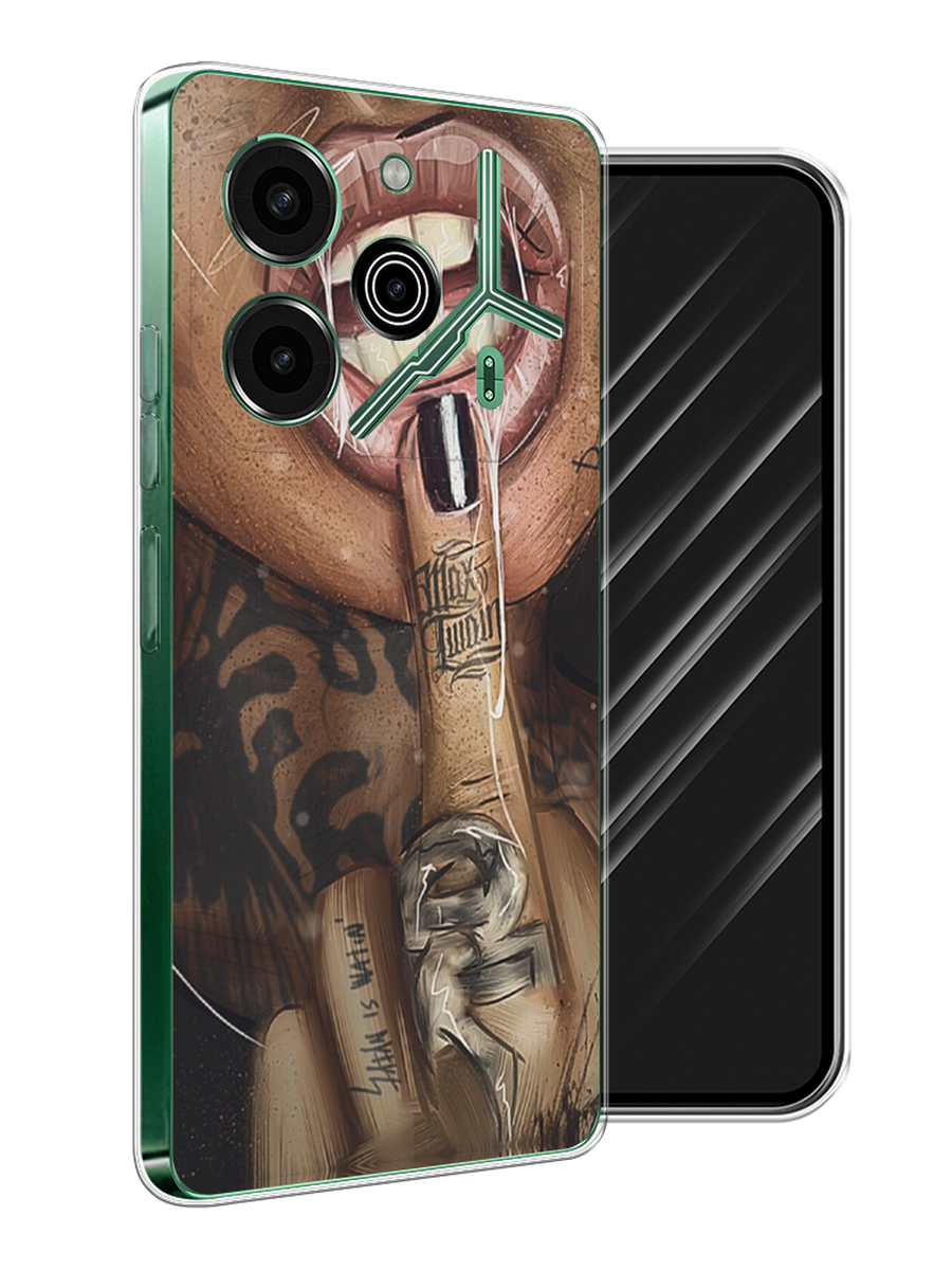 

Чехол Awog на Tecno Pova 6 Pro 5G "Девушка с татуировками", Бежевый;розовый;черный, 305250-1