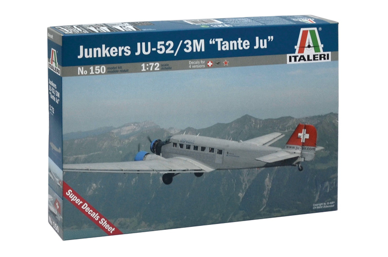 фото Сборная модель italeri 1/72 самолет junkers ju-52 3/m “tante ju” 0150