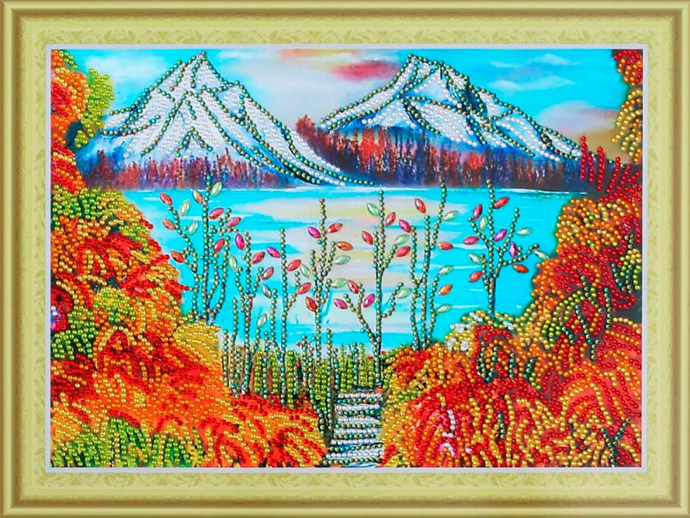 

Алмазная вышивка 5D Color KIT «Горы в золоте»