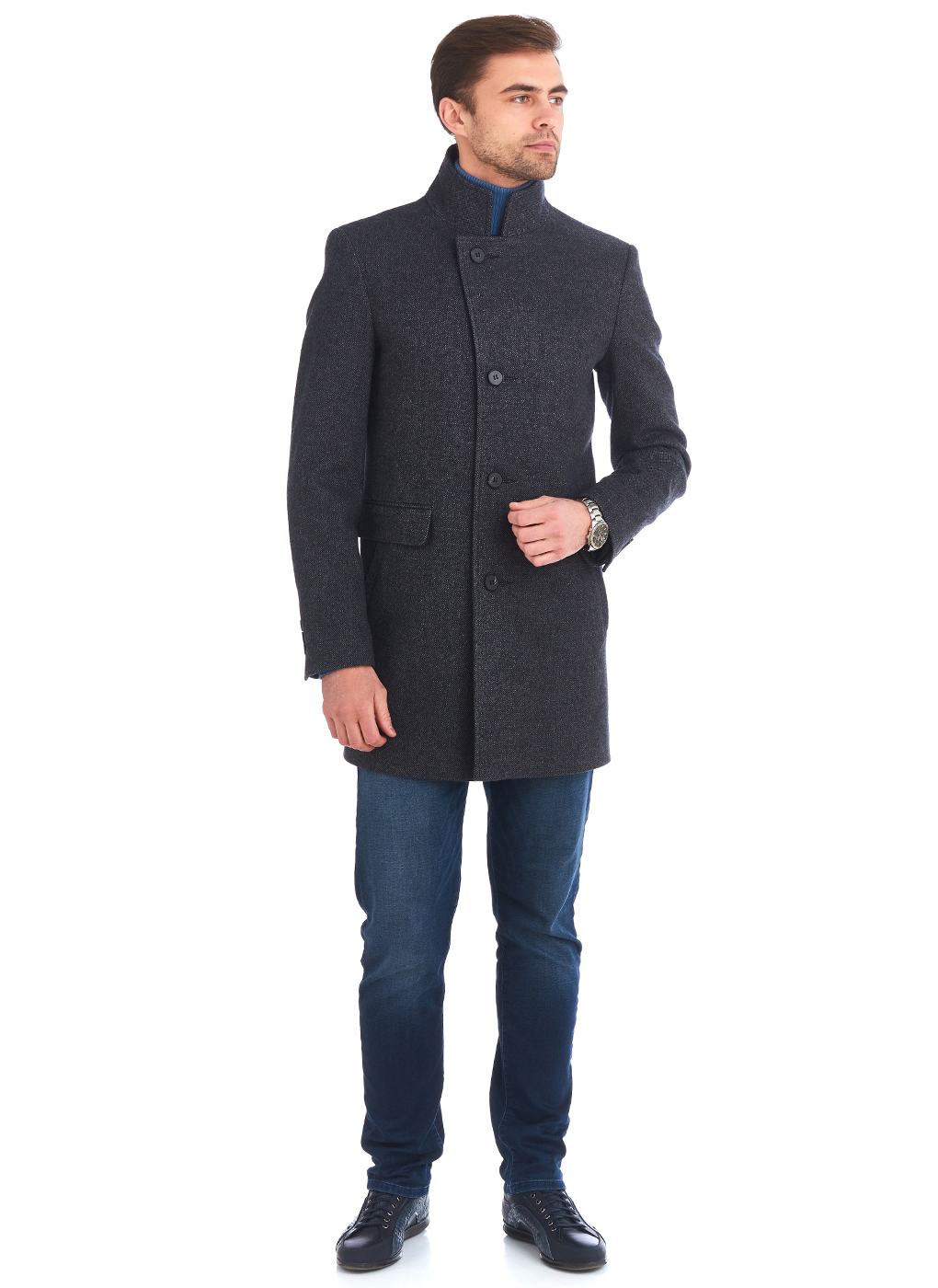 

Пальто мужское Каляев 38578 серое 50 RU, 38578