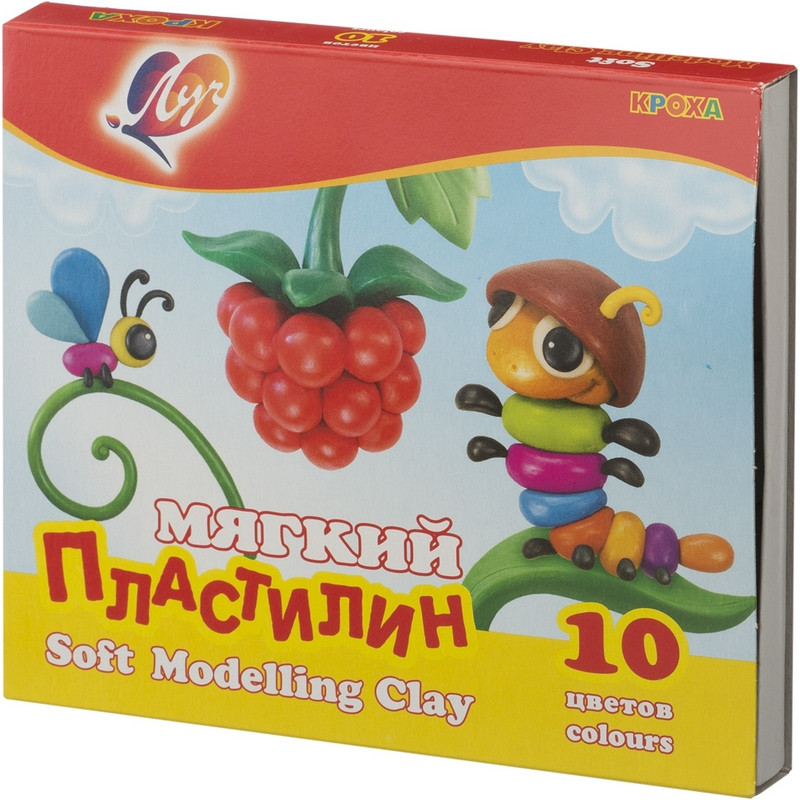 

Пластилин Луч Кроха 10цв 165гр со стеком, (2шт.), Разноцветный