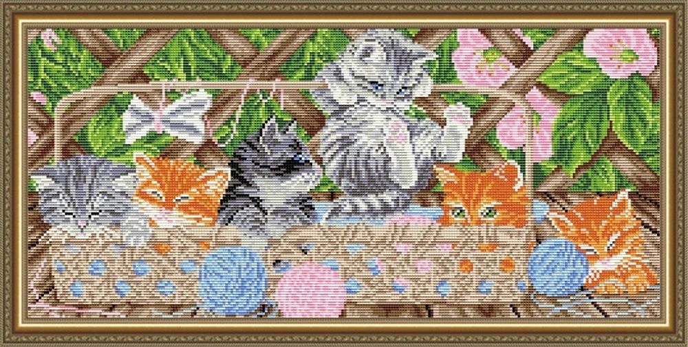 

Алмазная вышивка Арт Соло «Котята на террасе»
