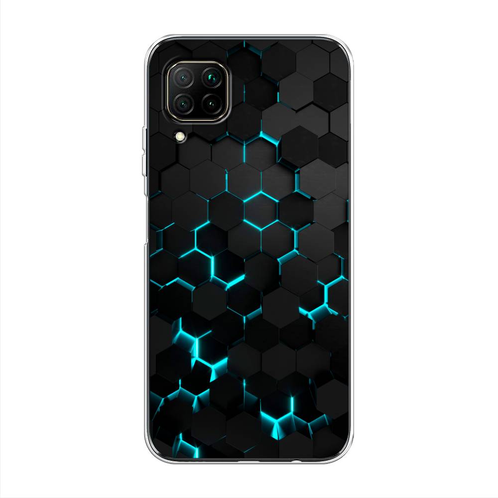 фото Чехол awog "соты бирюзовые" для huawei nova 7i