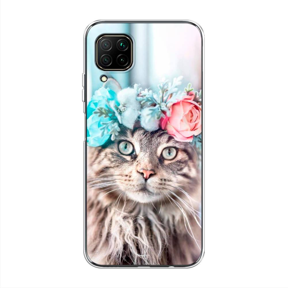 

Чехол Awog на Huawei Nova 7i "Кот в венке", Разноцветный, 611850-2