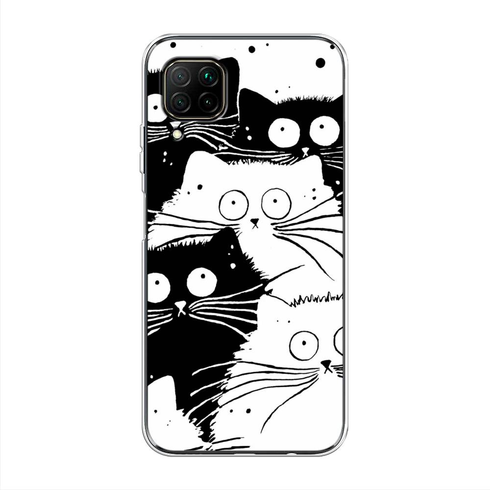 фото Чехол awog "коты черно-белые" для huawei nova 7i