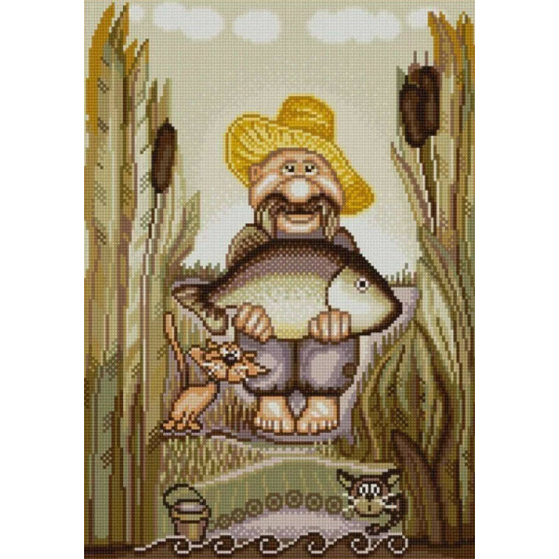 Рисунок на ткани Конек бисер, Рыбак, 29х39 см (КОНЕК.1414)