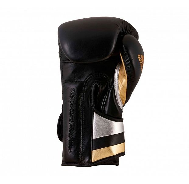 Перчатки боксерские AdiSpeed черно-золото-серебристые (вес 16 унций)