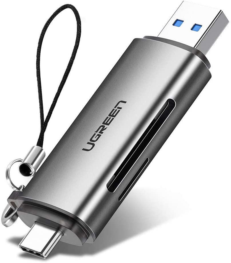 Кардридер Ugreen USB-C + USB-A 3.0 для карт памяти TF/SD - 2-in-1 USB C OTG Card Reader