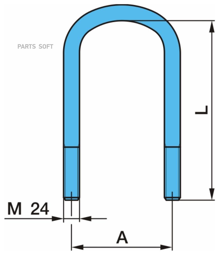 Стремянка рессоры M24*3.0-B10-128/290 HD85 VD B179M24A051 BPW BPW