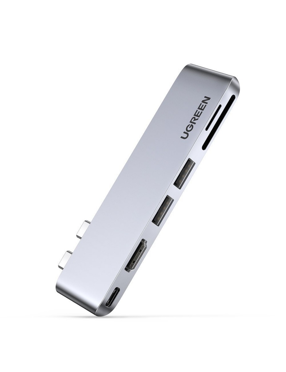 фото Usb концентратор для macbook (хаб) ugreen 3 x usb 3.0, hdmi, sd/tf, thunder bolt 3 (80856)