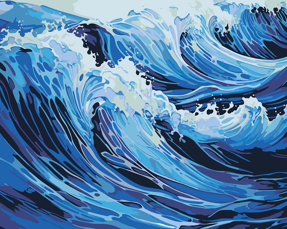 Картина по номерам Цветное Море Живописные волны