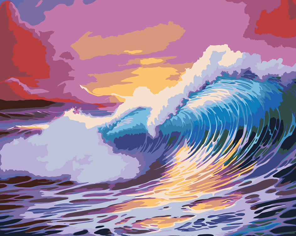 Картина по номерам Цветное Море Красочные волны