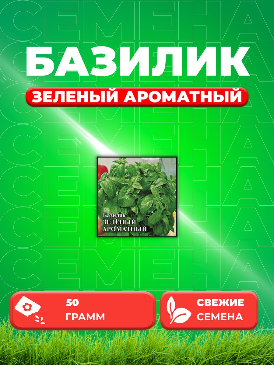 

Семена Семена Базилик Зеленый ароматный 50г. Гавриш