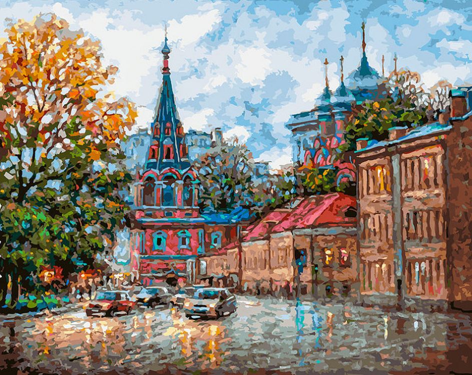 

Картина по номерам Белоснежка Москва под осенним небом