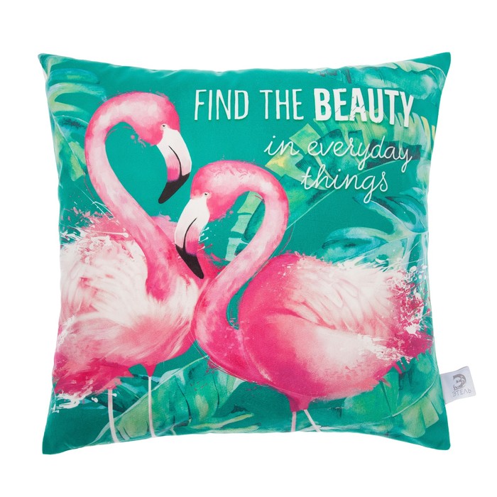 фото Чехол на подушку "этель" flamingo 40х40 см, 100% п/э, велюр