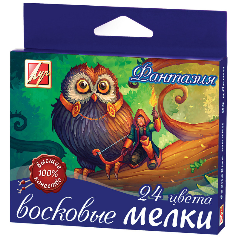 

Карандаши восковые Луч Фантазия масл. круглые 24цв 25С 1521-08, (2шт.), Разноцветные