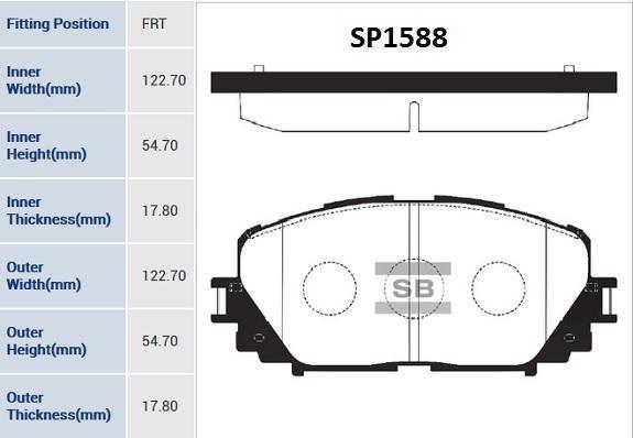 

Тормозные колодки Sangsin brake передние SP1588