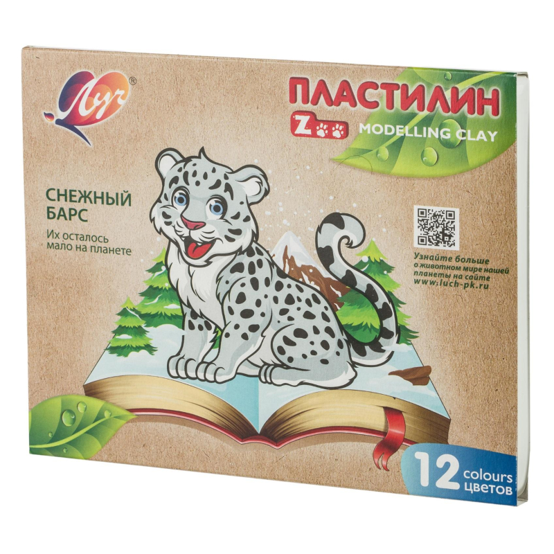 

Пластилин Луч ZOO 12 цв., 29С 1722-08, (3шт.), Разноцветный