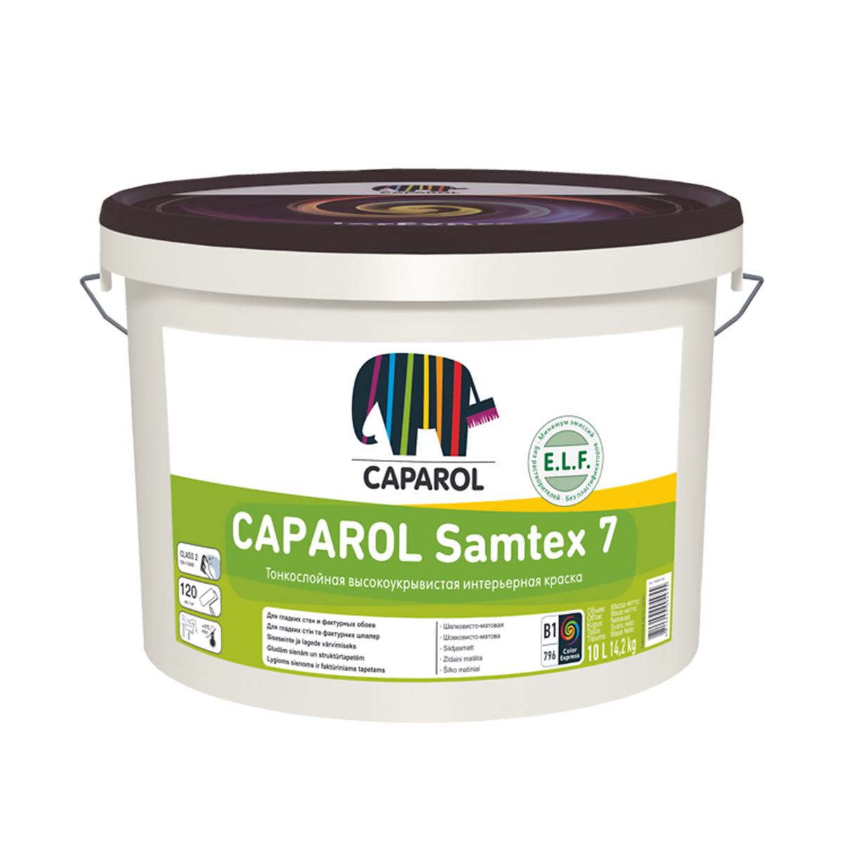 фото Краска интерьерная caparol samtex 7 elf, латексная, база 1, белая, 10 л