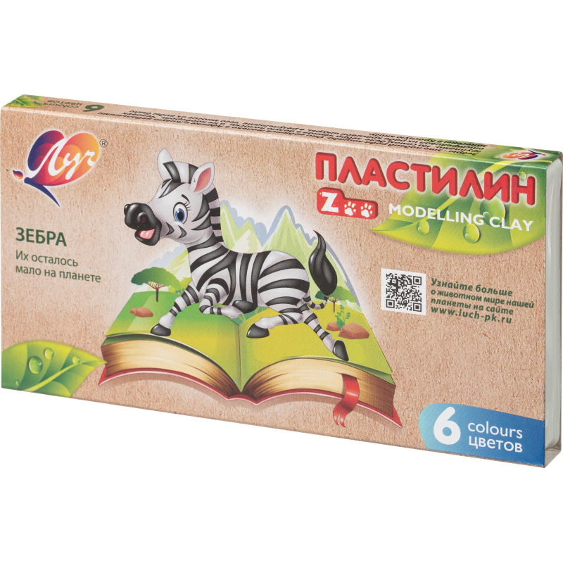 

Пластилин Луч ZOO 6 цв.(длинный брусок 15гр.), 30С 1810-08, (4шт.), Разноцветный