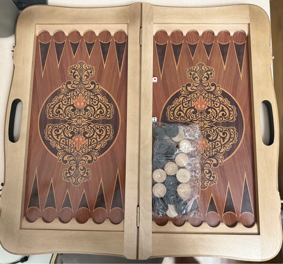 Нарды Подарочные Кожанные с Рисунками Премиум качество 55 см