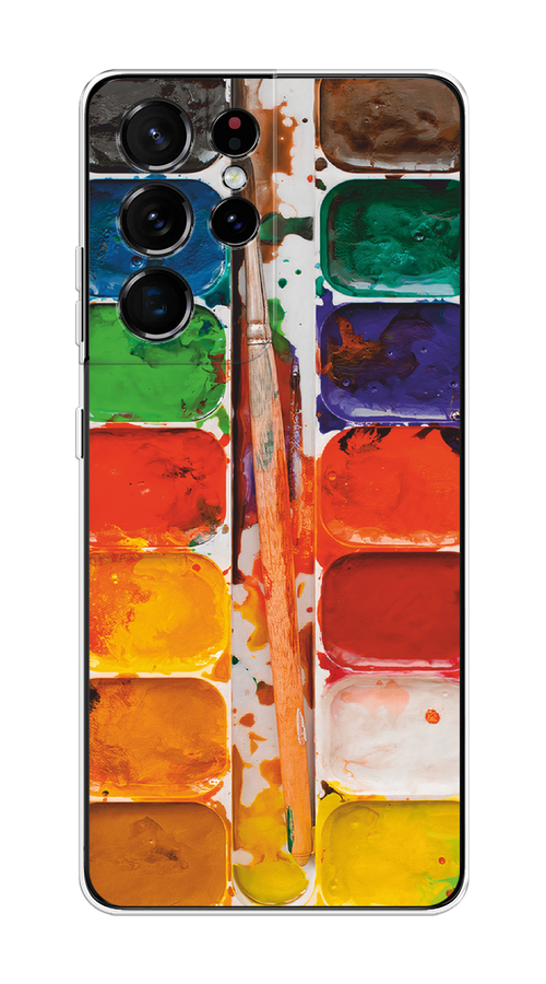 

Чехол на Samsung Galaxy S21 Ultra "Акварель", Красный;желтый;синий, 2102250-1