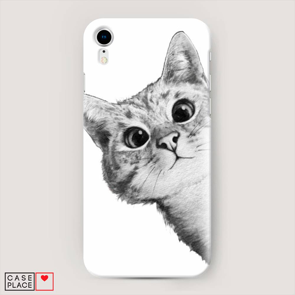 

Пластиковый чехол "Кот рисунок черно-белый" на Apple iPhone XR (10R), 12020-1