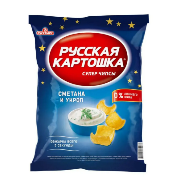 Чипсы картофельные Русская Картошка сметана с укропом 140 г